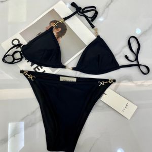 Gucci Bikini with Horsebit Chain Women Lycra Black