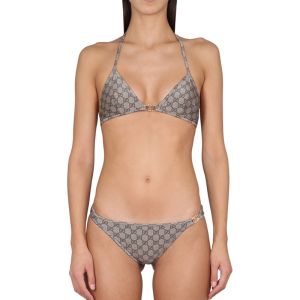 Gucci Bikini with Interlocking G Women GG Supreme Lycra Beige