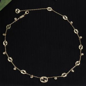 Gucci Interlocking G Diamond Necklace In Gold