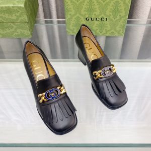 Gucci Interlocking G Mid-Heel Pumps Women Leather Black