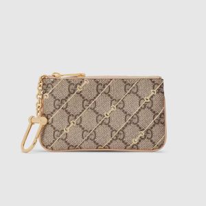 Gucci Key Case with Horsebit Motif In GG Supreme Canvas Beige/Apricot