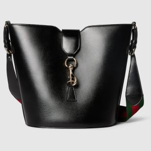 Gucci Medium Bucket Shoulder Bag In Leather 782904 Black