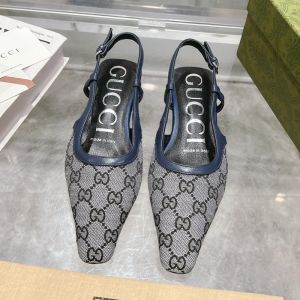 Gucci Slingback Ballet Flats Women Original GG Canvas Blue