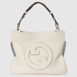 Gucci Small Blondie Square Tote In Subtler Leather 751518 White