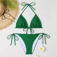 Gucci Bikini Women GG Supreme Lycra Green