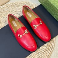 Gucci Horsebit Crystals Loafers Women Leather Red