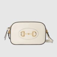 Gucci Small Horsebit 1955 Camera Bag In Leather White