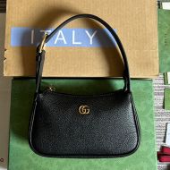 Gucci Mini Aphrodite Hobo Bag In Soft Leather 739076 Black