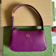 Gucci Mini Aphrodite Hobo Bag In Soft Leather 739076 Purple