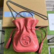 Gucci Mini Blondie Bucket Bag In Subtle Leather 760313 Pink