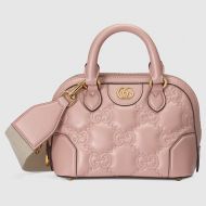 Gucci Mini Matelasse Top Handle Handbag In GG Leather 727793 Pink