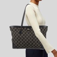 Gucci Medium Ophidia Tote In GG Supreme Denim Black