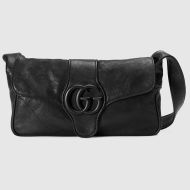 Gucci Small Aphrodite Flap Shoulder Bag In Soft Leather 767226 Black