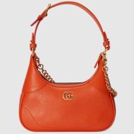 Gucci Small Aphrodite Half-Moon Bag In Soft Leather 731817 Orange