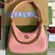 Gucci Small Aphrodite Half-Moon Bag In Soft Leather 731817 Pink