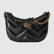 Gucci Small Marmont Chain Bag In Matelasse Leather 777263 Black