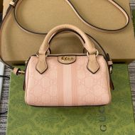 Gucci Super Mini Ophidia Boston Bag In GG Supreme Canvas 781490 Pink