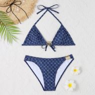 Gucci Bikini with Interlocking G Women GG Supreme Lycra Blue