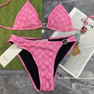 Gucci Bikini with Interlocking G Women GG Supreme Lycra Pink