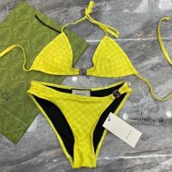 Gucci Bikini with Interlocking G Women GG Supreme Lycra Yellow