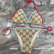 Gucci Bikini Women GG Supreme Lycra Apricot