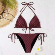 Gucci Bikini Women GG Supreme Lycra Burgundy