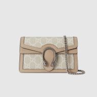 Gucci Super Mini Dionysus Crossbody Bag In GG Supreme Canvas Apricot