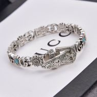 Gucci Double G Daisy Bracelet In Silver