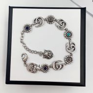 Gucci Double G Daisy Bracelets In Silver