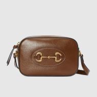 Gucci Small Horsebit 1955 Camera Bag In Leather Brown