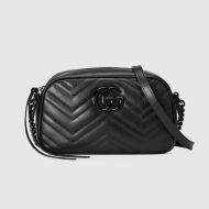 Gucci Small Marmont Shoulder Bag In Matelasse Leather 447632 Black