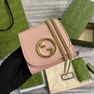 Gucci Medium Blondie Chain Wallet In Leather 725219 Pink