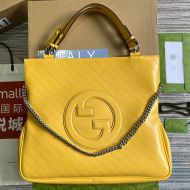 Gucci Medium Blondie Square Tote In Subtler Leather 751516 Yellow