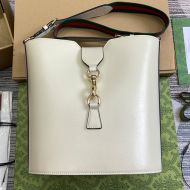 Gucci Medium Bucket Shoulder Bag In Leather 782904 White