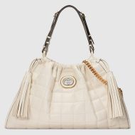 Gucci Medium Deco Tote In Quilted Leather 746210 White