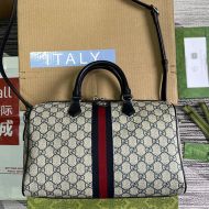 Gucci Medium Ophidia Boston Bag In GG Supreme Canvas 772065 Beige/Blue