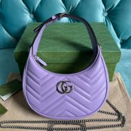 Gucci Mini Marmont Half-Moon Bag In Matelasse Leather 699514 Purple