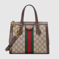 Gucci Small Ophidia Zipped Tote In GG Supreme Canvas 547551 Beige/Brown