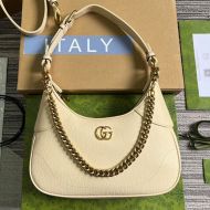 Gucci Small Aphrodite Half-Moon Bag In Soft Leather 731817 Apricot