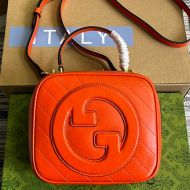 Gucci Small Blondie Square Top Handle Bag In Subtler Leather 744434 Orange