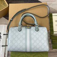 Gucci Small Ophidia Boston Bag In GG Supreme Canvas 772061 Sky Blue