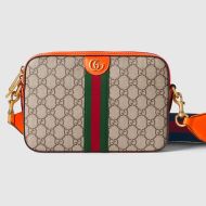 Gucci Small Ophidia Messenger In GG Supreme Canvas 699439 Beige/Orange