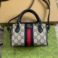 Gucci Super Mini Ophidia Boston Bag In GG Supreme Canvas 781490 Beige/Blue