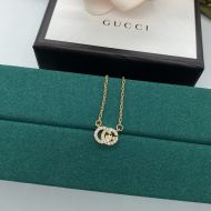 Gucci Double G Crystals Necklace In Gold