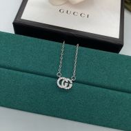 Gucci Double G Crystals Necklace In Silver