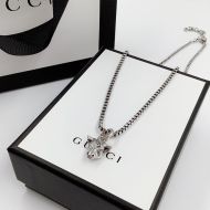 Gucci Anger Forest Bull Head Necklace In Silver
