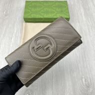 Gucci Large Blondie Continental Wallet In Subtler Leather Coffee