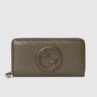 Gucci Large Blondie Zip Around Wallet In Subtler Leather Coffee