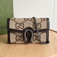 Gucci Large Dionysus Chain Wallet In Jumbo GG Canvas Brown
