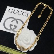 Gucci Double G Tiger Head Necklace In Gold